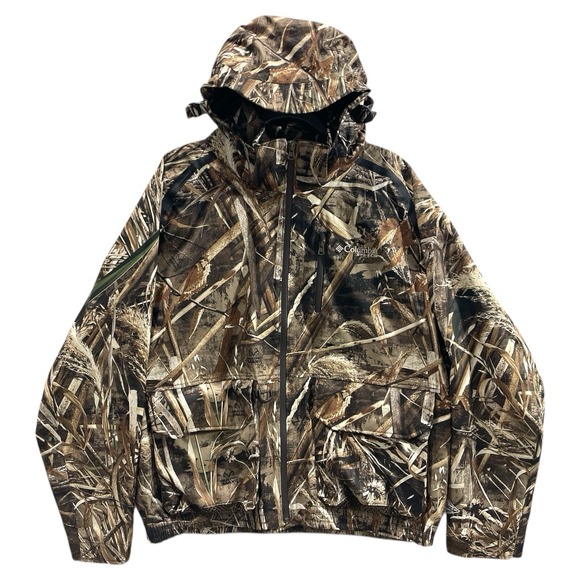 COLUMBIA PHG OMNI HEAT SOFT SHELL CAMO HUNTING JACKET COAT MEN'S LARGE - Picture 1 of 16
